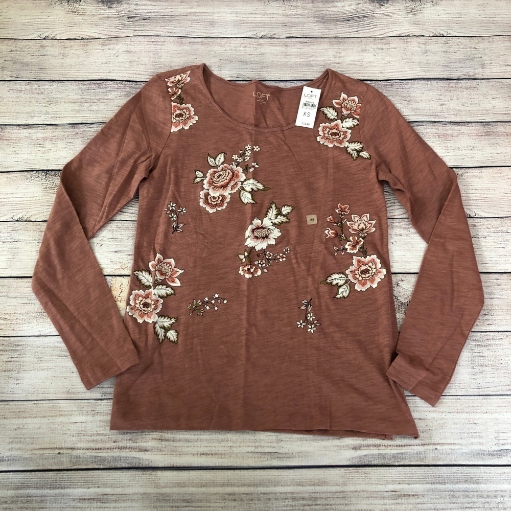 NWT Loft Long Sleeve Print Top Size XS - Picture 2 of 6